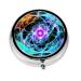 Eight Dimensional Spaceround Pill Box 3 Compartments Round Pill Box Organizer for Purse Or Pocket &*Portable Travel Pill Box