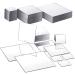 50 Pieces Mini Size Square Mirror Adhesive Small Square Mirror Craft Mirror Tiles for Crafts and DIY Projects Supplies Home Decoration (1 x 1/ 2 x 2/ 3 x 3 Inch)