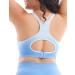 HOFISH Seamless Medium Impact Nursing Sports Bra - Blue-white - Pregnancy and Breastfeeding Maternity Bra - Buy Online on GoSupps.com