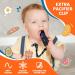 Orzbow 2-Pack Silicone Bite Ring for Babies - BPA-Free Dental Aid & Pressable Buttons - Biting Toys with Pacifier Chain for 0-12+ Months - Black/Dark Gray - Buy Online on GoSupps.com