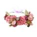 AWaytr Boho Flower Crown Headband Festival Headdresses - Handmade Flower Hairrone with Band berry flower stirrel for women and girls dress (pink + purple)