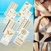 8 Sheets Gold Metallic Temporary Tattoos for Women - Shimmer Designs, Jewelry Fake Tattoo Stickers - Waterproof Body Makeup - Buy Online on GoSupps.com