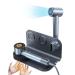 Ion Blowdryer with Wall-Mounted Holder High-Speed Ionic Hair Dryer for Fine Hair 110000 RPM Portable and Quiet Blow Dryer 2-in-1 Set Silver Blue