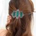 Lurrose Celtic Hair Clips - Vintage Crystal Spring Metal French Hair Clip for Women | Silver & Green | International Shipping Available - Buy Online on GoSupps.com