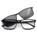Corpootto Unisex Clip-On Reading Glasses Black-Grey Lenses M
