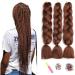 Showjarlly Kanecalon Kunsthaar Hair dark chestnut brown KanCalon Hair Braids Extension ombre jumbo braid hair extension 24 " Kankalon braids Box Braid Hair Kunsthaar Hair 33# 61cm-24 inch (3 SPALL) Dark chestnut brown