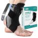 Bukihome Ankle Brace for Women & Men - Maximum Support for Sprained Ankle Injury Recovery with Detachable Aluminum Plate Elastic Adjustable Lace Up Ankle Support for Running Basketball (Medium) Medium Black 1