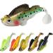 GOTOUR Pre-Rigged Jig Head Fishing Lures, Soft Jointed Swimbaits for Bass Fishing, Great Weedless Bass Lures, Tadpole Lure with Spinner, Walleye Shad Baits, Fishing Jigs for Freshwater and Saltwater A-2.8"-0.4oz