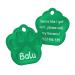 ENGRAVO dog tag paw in green 26mm with your personal engraving and 2 key rings small 26mm green