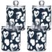 GAIREG Qtip Dispenser with White Hearts on Blue - Stylish Apothecary Jars for Bathroom & Toothbrush - 2 Pack - Buy Online on GoSupps.com