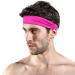 Running Headband Non Slip Workout Sweatbands Adjustable Sports Headbands Sweat Wicking Workout Headbands Metal Gear Headband (Hot Pink, One Size) One Size Hot Pink