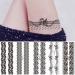 Sttiafay Lace Temporary Tattoo Thigh Fake Tattoo Art Stickers Black White Lace Waterproof Sexy Tattoo Wedding Art Stickers for Festival Beach Party Black-1