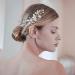 DonLeeving Bride Wedding Hair Vine Silver Bridal Flower Headband Leaf Hair Dress Pearl Hair Accessories for Women and Girls 15cm x4.5cm - Buy Online on GoSupps.com