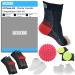 Atlecko 11-Piece Plantar Fasciitis Socks Kit 2 PAIRS & Accessories - Compression Foot Sleeves Arthritis Pain Relief Ankle Support Brace Men & Women (L/XL) L / XL 10.5 - 14