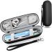 Yolonce travel case toothbrush electrical electric toothbrush case portable hard shell travel etui electric toothbrush with accessories storage toothbrush holder bag black sliver