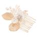 Gogogmee Gold Leaf Side Comb Hair Comb Clip Wedding Bride Headpiece Hair Accessories for Women Metal Hair Comb Bridal Hair Clips Women Hair Pin Comb for Bridesmaid Hair Side Comb for Women