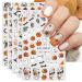 Halloween Nail Stickers 12 Sheets Self-Adhesive Nail Decal Cobweb Ghosts Pumpkin Nail Art Decoration Design Supplies