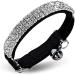 CHUKCHI Chukchi-Soft Velvet Safe Cat Adjustable Diamante Bling Collar with Bells 11" for Small Dogs and Cats color