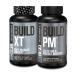 Jacked Factory AM & PM Muscle Building Supplement Stack - Build-XT Muscle Builder & Build PM Night Time Muscle Growth & Sleep Aid