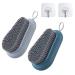 WACURRENTHYD 2PCS Nail Brush for Cleaning Fingernails Heavy Duty Brushes Durable Stiff Bristles Hand Scrub Fingernail Toes Attached Adhesive Hooks (Grey Blue)
