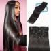 LORIEN Clip in Hair Extensions Real Human Hair 100g/3.6oz Clip ins 100% Human Hair Extensions Brazilian Remy Human Hair Clip on Hair Extension 8pcs Per Set with 18Clips Double Weft (18 Inch, #1B Natural Black Color) 18 Inch-100g #1B Natural Black