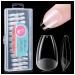Gelike ec Extra Short Coffin Nail Tips Set 240 Pieces Soft Gel Full Cover Nail Tips False Nails Short 12 Sizes Artificial Nails for Gluing PMMA Pre-Buffed Gel Nail Tips for Nail Art Extra Short Coffin 240-S-Coffin