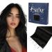 Fshine tape real hair extensions black 45cm 50 grams remy hair black tape in extensions extensions genisions real hair tape in smooth 20 pieces tape in extensions real hair #1b 4. tape #1b 45cm