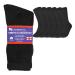 6 Pairs Physicians Approved Diabetic Crew Socks Unisex Black/Grey/White Black Size 9-11