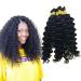 Deep Curly Wave Bulk Hair For Braiding Human Hair No Weft Human Hair Bulk 3 Bundles 150g Brazilian (16 16 16 Natural Black 1B) 16 16 16 Inch (Each bundle 50gram)1B