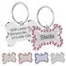 Natiform Engraved Pet Tag for Dogs and Cats, Two Sided Personalized ID Tag, Personalized with 4 Lines of Custom Engraved ID, Cute Glitter Pet Tag(Pink) Pink 1pack
