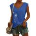 Short Sleeve T Shirts Clothing Woman T-Shirt Casual Black Clothing Top Women's Floral Pattern for Women Crop Tops Shirt Shirts Top Women's Summer Tank Top 3-blue XXL - Buy Online on GoSupps.com