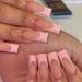MABKJLF Press on Nails Long Square Pink French Tip Fake Nails Full Cover False Nails with Designs Light Pink Nail Tip Glossy False Nails with Nail Glue Artificial Acrylic Nails for Women Girls 24 Pcs French Long Square S...