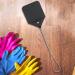 GIFZES Fly Swatter Zapper Faux Leather Fly Swatter Effective Indoor/Outdoor Control for Flies Smooth Surface Great Gift Idea Accessories Black & Silver - Buy Online on GoSupps.com