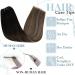 Runature Clip-In Extensions | Real Hair Balayage Brown Blond 45cm Ombre 120g - 7PCs #1b/6/27 - Buy Online on GoSupps.com