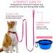 DOYOO 2 Pack Puppy Dog & Cat Leash Set with Collar Hook - Strong & Durable Leashes | Includes Collapsible Pet Bowl | Small & Medium Dogs | Black & Pink - Buy Online on GoSupps.com