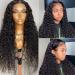 16 Inch Deep Wave Curly 4x4 Lace Closure Wig for Black Women | Wet and Wavy Human Hair Glueless Pre Plucked | Natural Black Color 150% Density Remy Hair - Buy Online on GoSupps.com