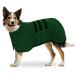 BasVII dog bemper made of microfiber bathrobe dog extra absorbent and quick drying with a Velcro fastener and adjustable shrink tape dog wadema for large medium and small dogs (L) Gr n-L