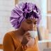 WEIPAO Silk Satin Bonnet for Curly Hair - Large Reversible Sleep Cap in Navy+Rose - Buy Online on GoSupps.com