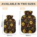2L Hot Water Bottle with Lid - Maple Leaves & Sunflowers Design for Pain Relief - Hand & Feet Warmer Winter - Buy Online on GoSupps.com