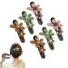 Retro Flower Duckbill Straight Clips Cute Matte Flat Hair Claw Clips Flower Flat Hair Clips Non-Slip Cute Duck Billed Flat Claw Clips Decorative Hair Clips for Thin Thick Hair(MIX-6PCS)