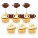 Abeillo 48Pcs Cupcake Toppers Birthday Party Cake Toppers Happy Birthday Cake Decorations American Football Birthday Cupcake Food Picks for Kids