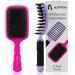 Hair Brush for Thick Hair, HIPPIH Paddle Hairbrush for Women, Men, Kids’ Wet or Dry Hair, Hair Brushes for For Curly, Thin Long Hair, Curved Detangling Brush Can Adds Shine and Makes Hair Smooth Pink