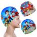 Bath cap children 2 pack swimming cap children floating cap children waterproof swimming hat for 3-8 years of young girls multicolor-3