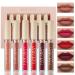 Topcent Matte Liquid Lipstick Sets 6 Nude Colors Non-stick Cup Not Fade Waterproof Lip Gloss Long-Lasting Lip Makeup Gift Set for Women Lip Stains Pack Bundles (SET-A)