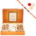 Ghasitaram Gifts Rakhi Gifts for Brothers Rakhi Sweets - Assorted Box of Kaju Katli Dodha Barfi and Chocolate Mawa Barfi with Pearl Beads Rakhi Box ofKajuKatli Dodha Barfi Choco Mawa Barfi Rakhi