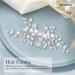 Makone Silver Pearl Flower Wedding Hair Piece for Bride | Bridal Accessories for Women & Girls - Wedding Hair Clips Pearl Comb - Buy Online on GoSupps.com