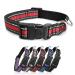 WINSEE Reflective Dog Collar, Adjustable Puppy Collars with Quick Release Buckle, Breathable Nylon Pet Collar for Small Medium Large and Extra Large Dogs Cats Rabbits, 5 Sizes, 9 Colors M (1"x14-22") Reflective Red (soft)