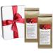 Quertee Set of 2 Christmas teas in a gift box with a bow - Winter Fruit Tea - Winter Almond and Snow Hats - 100g Quertee