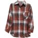 Routinfly Womens Autumn Color Block Plaid Jacket - Stylish Button Down Shirt Coat Top in L Orange | Fashion Casual Loose Fit - Buy Online on GoSupps.com