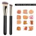Dpolla Pro Foundation & Flawless Concealer Brush Set - Premium Luxe Contour Brush for Blending Liquid, Cream, Mineral Makeup - Black - Buy Online on GoSupps.com